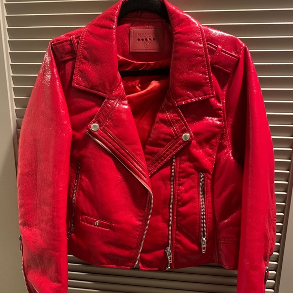 blank nyc red leather jacket